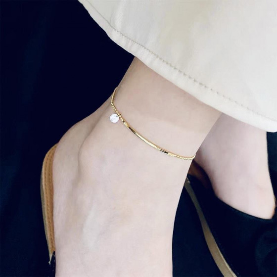 Trendy Anklet for Women, New Style, Non-Fading, Washable, Smiley Face ins Niche design anklet jewelry