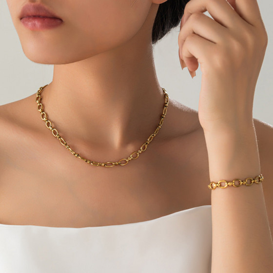 European and American fashion minimalist elegant jewelry French light luxury trendy titanium steel bracelet accessories