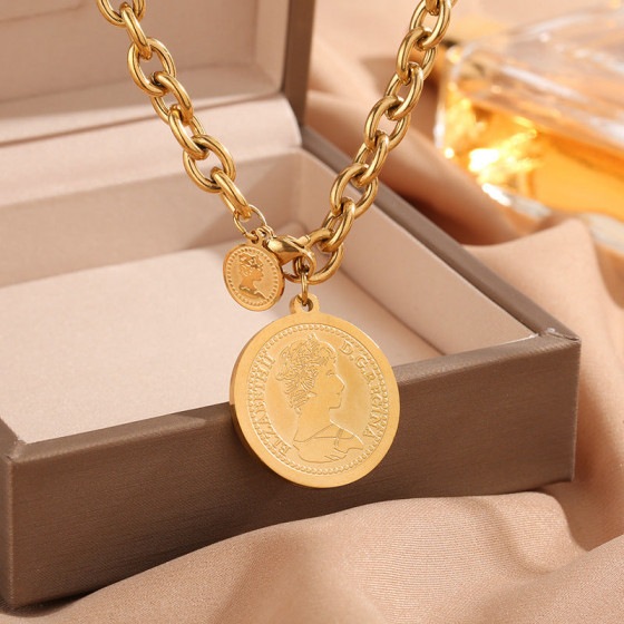 Minimal Mirror Rose Necklace (Silver Steel) - Soft Glow Collarbone Chain for Women