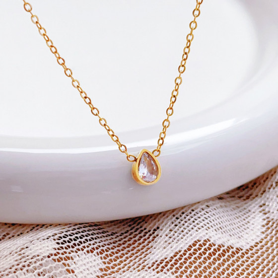 Delicate Champagne Gold Geometric Tube Chain Necklace | Waterproof Daily Style 2026