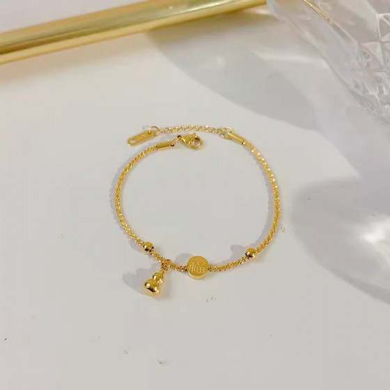 "Fu" Character Gourd Bracelet and Anklet for Women2025New trendy niche exquisite high-end titanium steel anklet that does not fade