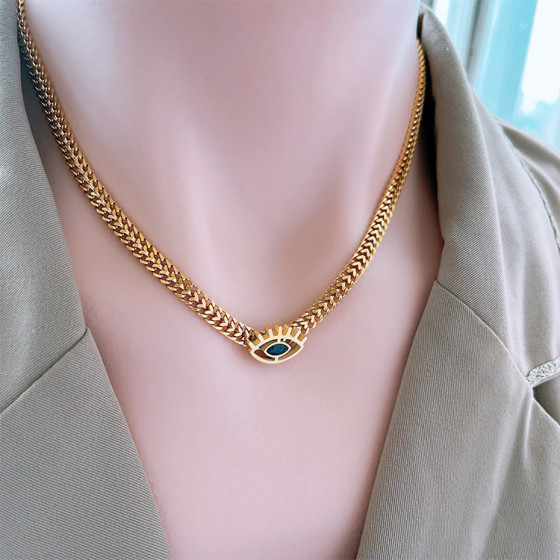 Minimal Daisy Bead Necklace (Two-Tone) - Soft Glow Collarbone Chain for Women