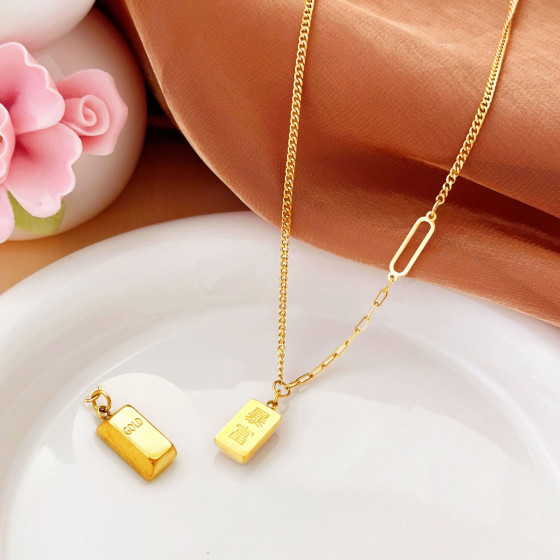 New Arrival Rose Bloom Pendant Necklace in Two-Tone | Everyday Minimal Jewelry